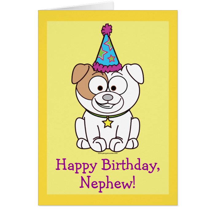 Happy Birthday Bulldog Nephew Greeting Card