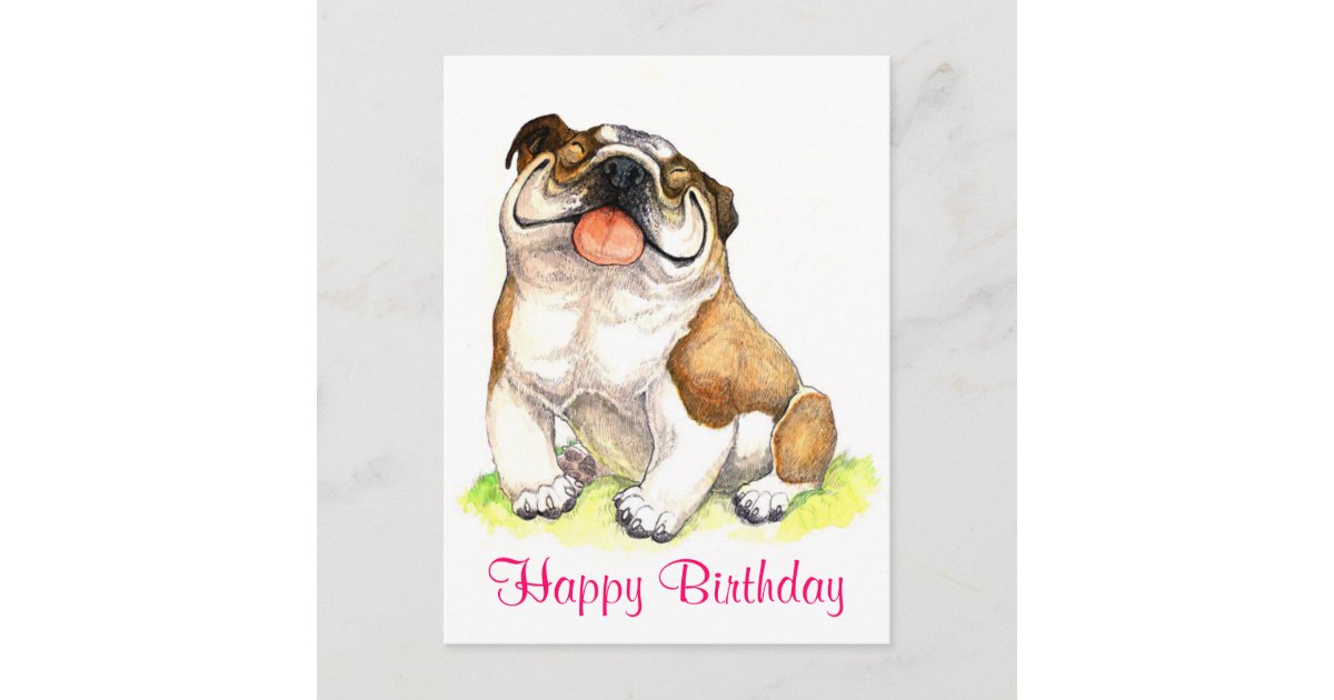 happy birthday bulldog puppy