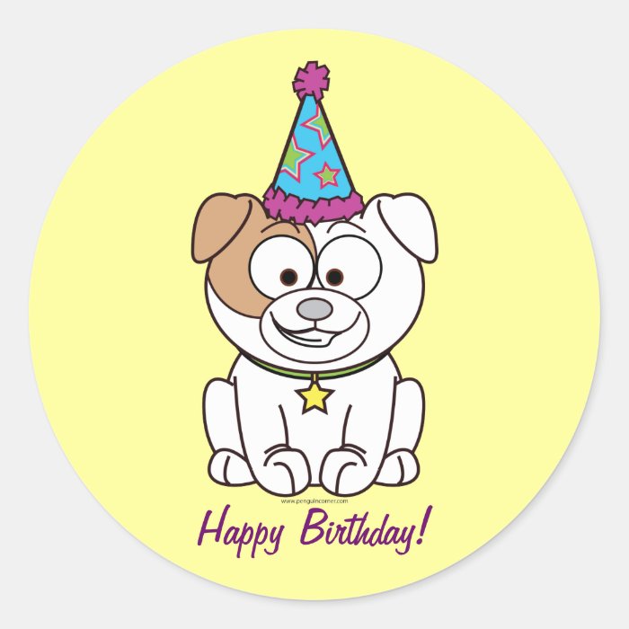 Happy Birthday Bulldog Sticker