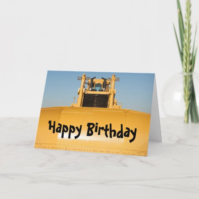 Happy Birthday Bulldozer Card (Front)