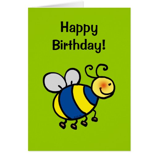 Happy birthday (bumble bee) card | Zazzle