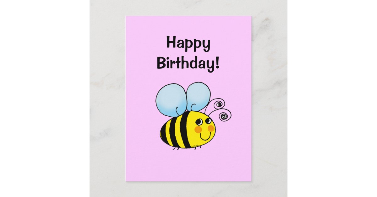 Happy Birthday! (bumble bee) Postcard | Zazzle