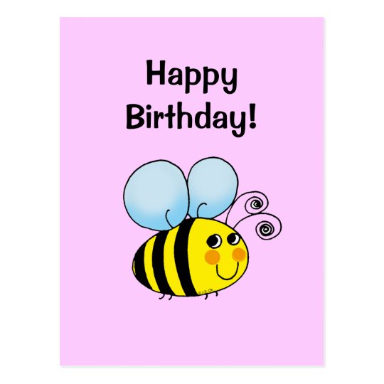 Happy Birthday! (bumble bee) Postcard | Zazzle.com