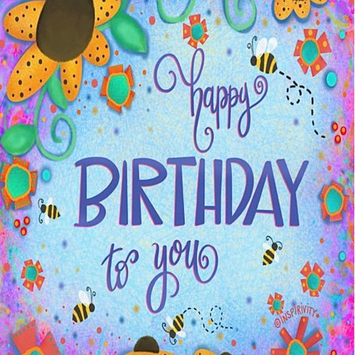 Happy Birthday Bumblebee Whimsical Flowers Card