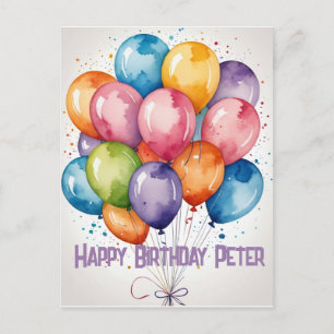 Happy Birthday bunch balloons party, balloons Postcard