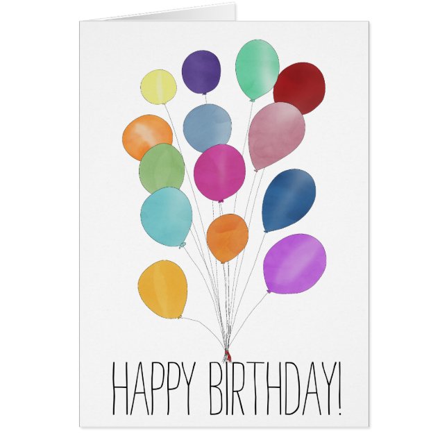 Happy Birthday bunch of balloons Cards (Front)