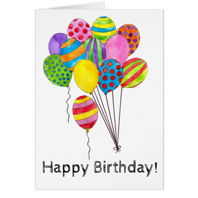 Happy Birthday bunch of balloons Cards (Front)