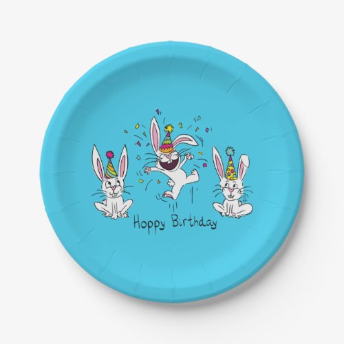 Happy Birthday Bunnies Paper Plates