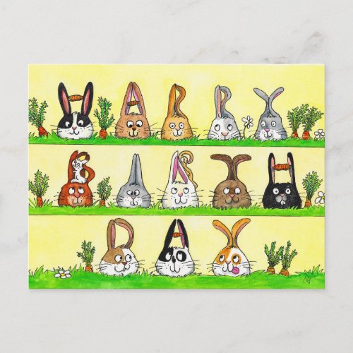 Happy Birthday Bunnies postcard by Nicole Janes