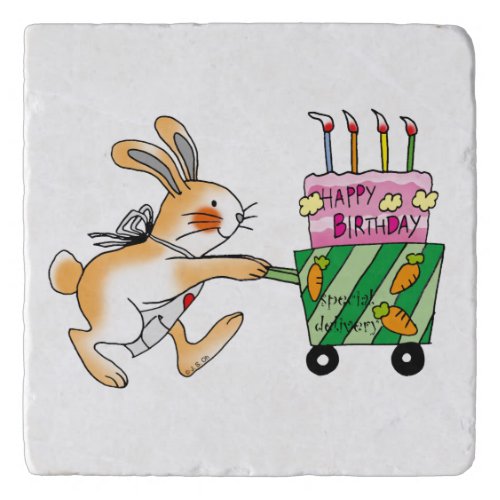 Happy Birthday bunny cake Trivet