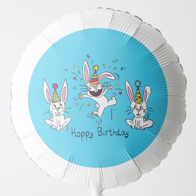 Happy Birthday Bunny Mylar Balloon (Front)