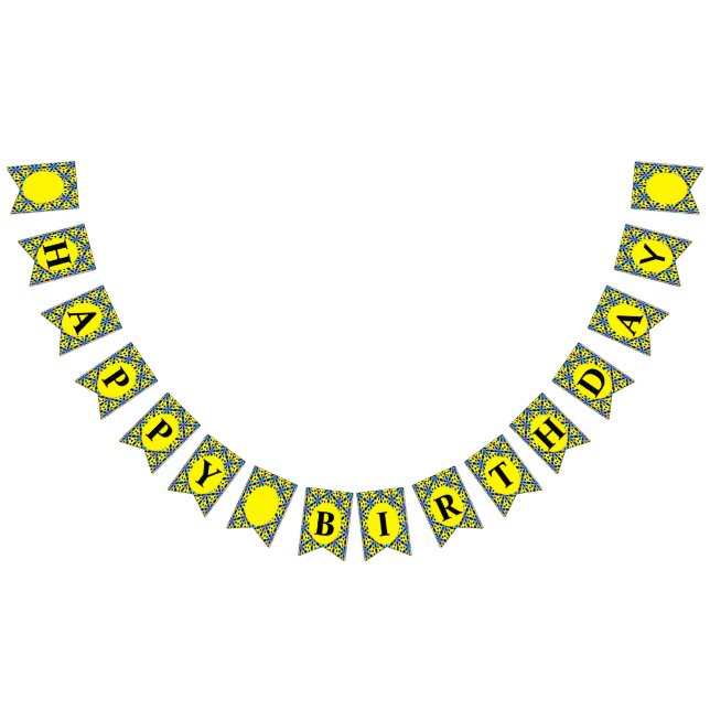 Happy Birthday Bunting Flags Banner Personalize (All)