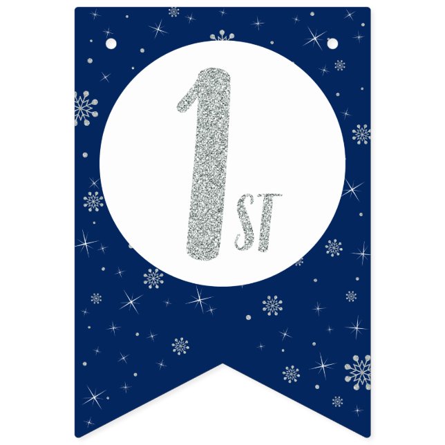 Happy Birthday Bunting Flags - Boy 1st Birthday (Seventh Flag)