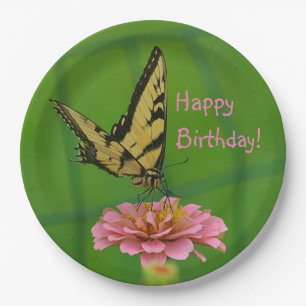 Happy Birthday Butterfly Garden Paper Plates