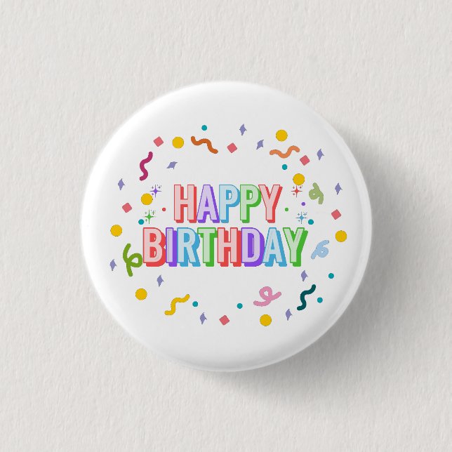 Happy Birthday Button (Front)
