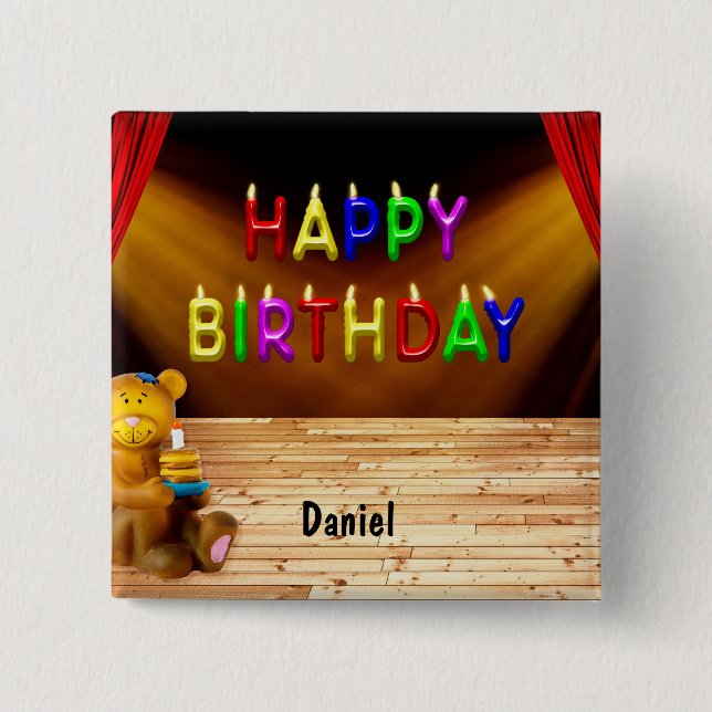 Happy Birthday Button (Front)