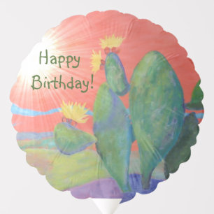 Happy Birthday Cactus Sunset Balloon
