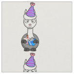 happy birthday cake alpaca fabric