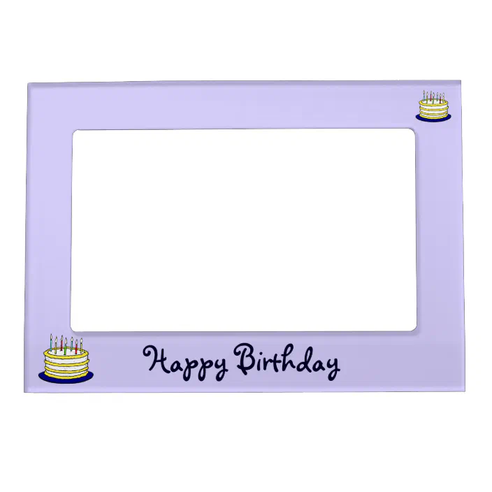Happy Birthday Cake And Candles Magnetic Frame Zazzle Com