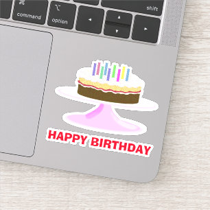 Happy Birthday cake and candles Sticker