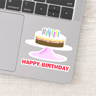 Happy Birthday cake and candles Sticker