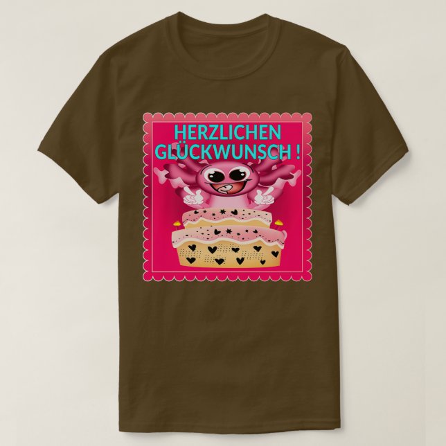 Happy Birthday Cake Axolotl 1 T-Shirt (Design Front)
