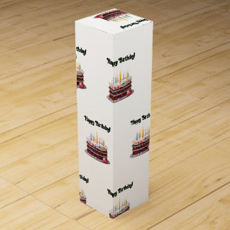 Happy Birthday Cake Bag Gift Party Wine Box