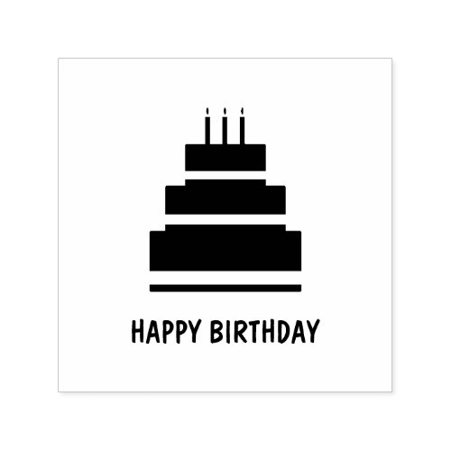 Happy Birthday Cake Candle Celebration Craft Self_inking Stamp