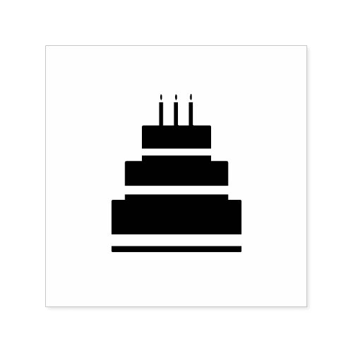 Happy Birthday Cake Candle Icon for Craft Self_inking Stamp