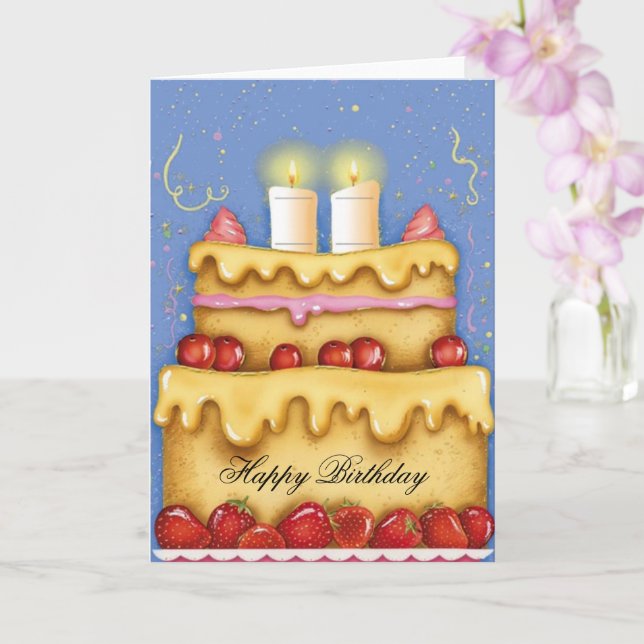 Happy Birthday cake Card (Orchid)