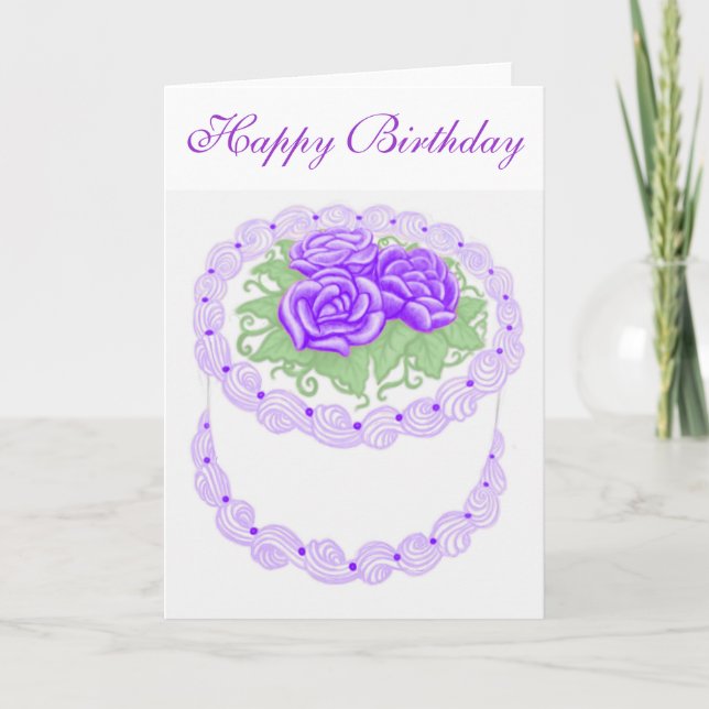 Happy Birthday Cake Card (Front)