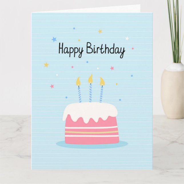 Happy Birthday Cake Card (Front)