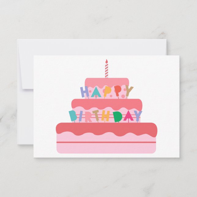 Happy Birthday Cake Card (Front)