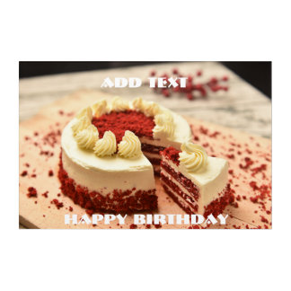 Happy Birthday Cake Celebration Velvet Cake Wall Acrylic Print