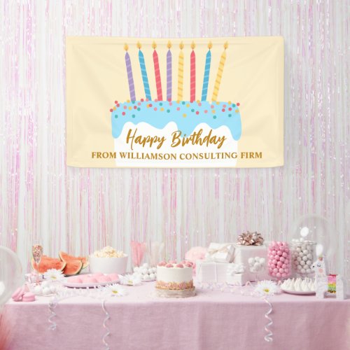Happy Birthday Cake Chic Custom Business Banner