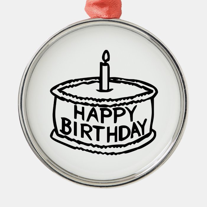 Happy Birthday Cake Christmas Ornaments