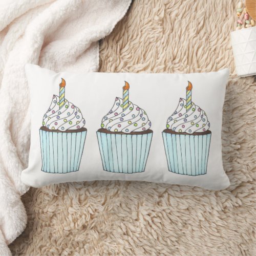 Happy Birthday Cake Cupcake Pillow