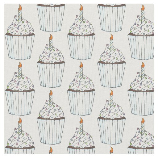Happy Birthday Cake Cupcake Sprinkles Celebration Fabric