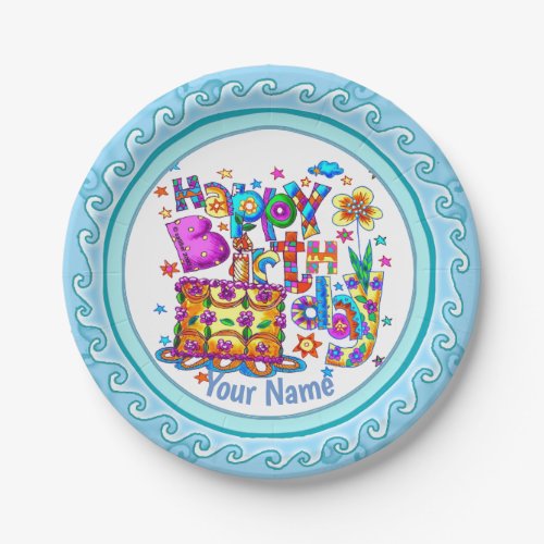 Happy Birthday Cake custom name plate