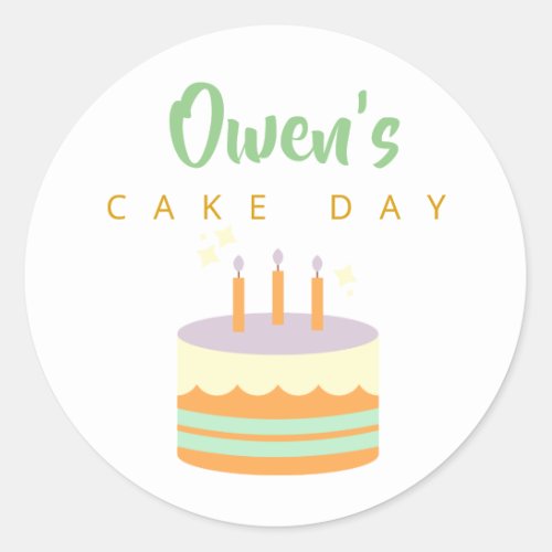 Happy Birthday Cake Day Custom Name Owen Labels