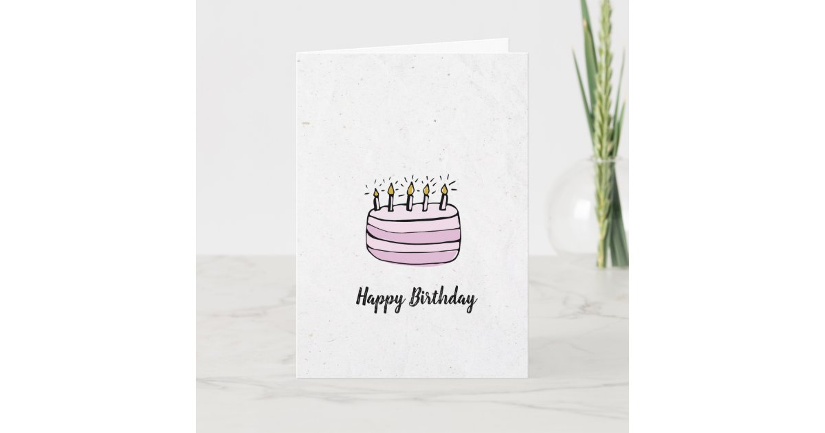 Happy Birthday Cake Drawing Holiday Card Zazzle Com