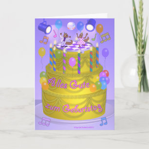 "Happy Birthday" cake (German) Card