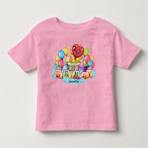 Happy Birthday Cake Girls YOUR NAME & AGE T-Shirt
