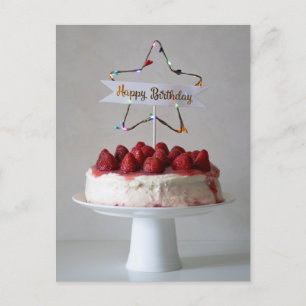 Happy Birthday Cake Holiday Postcard