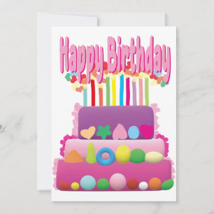 Happy Birthday Cake Invitation