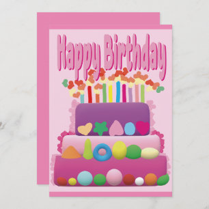 Happy Birthday Cake Invitation