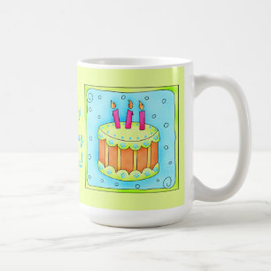 Happy Birthday Cake Lime Green Mug
