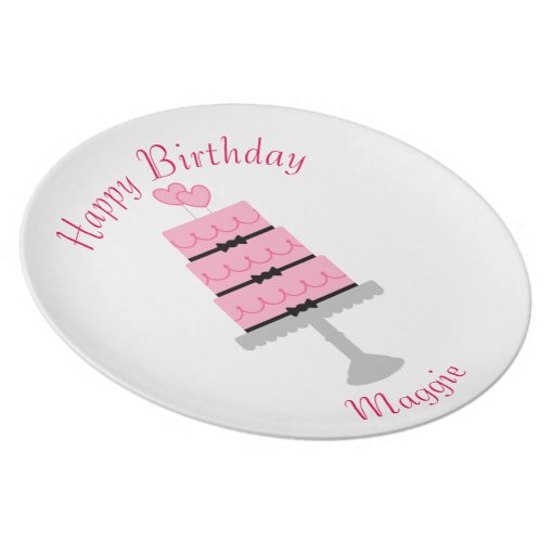 Happy Birthday Cake Melamine Plate Zazzle