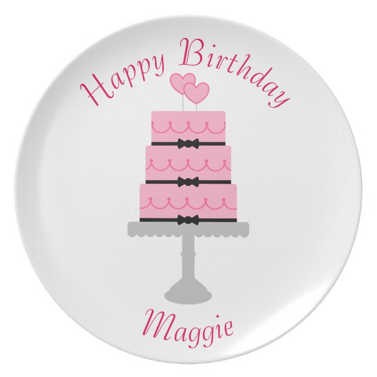 Happy Birthday Cake Melamine Plate Zazzle