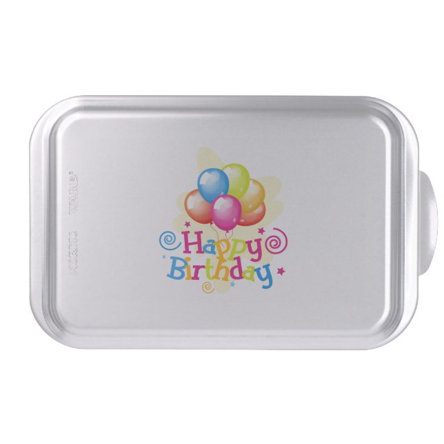 Happy Birthday Cake Pan with Balloons (Front)